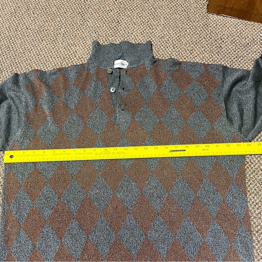 Barry Bricken Mens 100% Silk Long Sleeve Knit Collared Sweater Shirt Size XLarge - Picture 6 of 7
